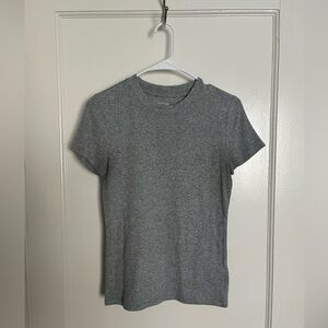 Banana Republic Heather Gray Ribbed Crewneck Tee
